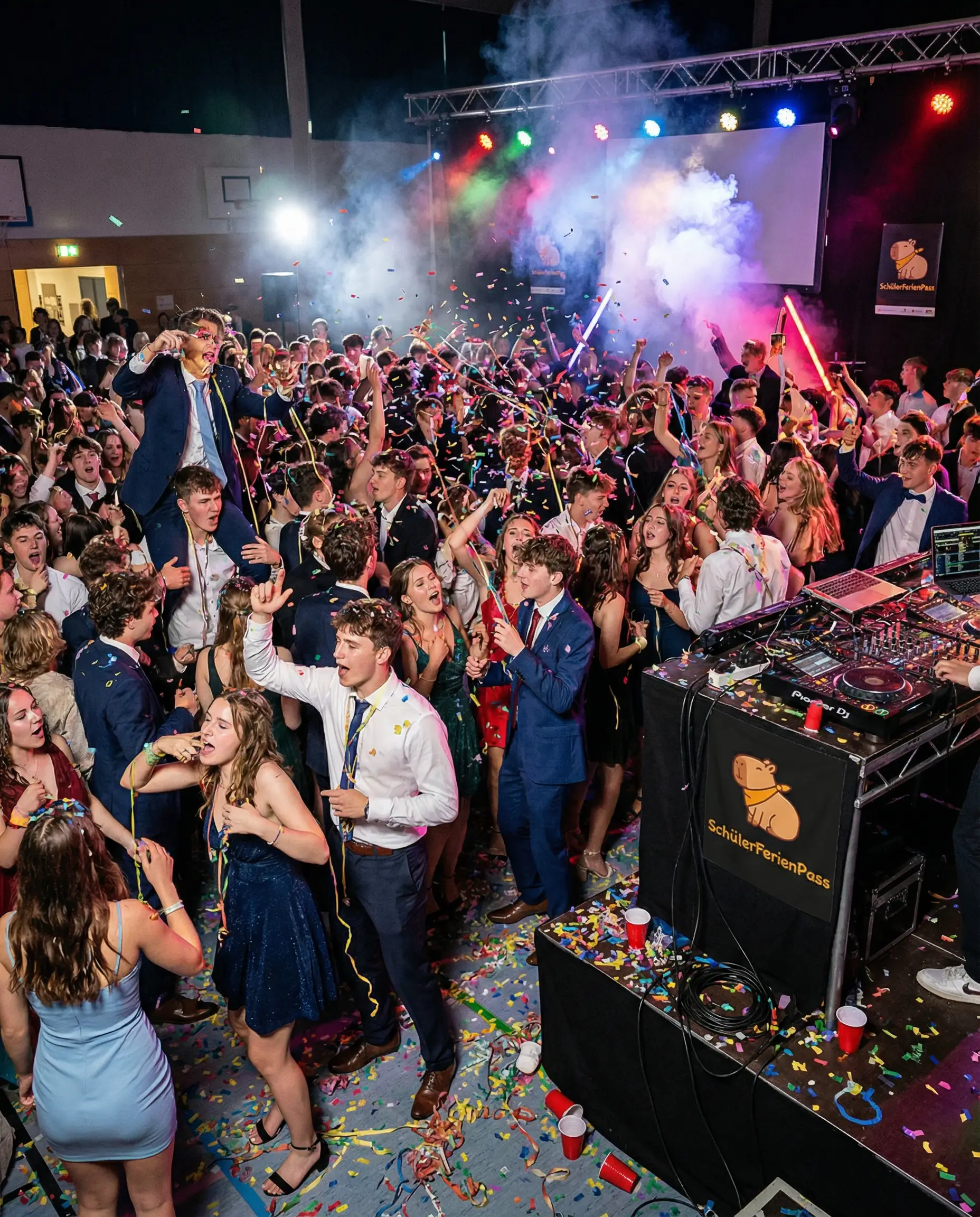 Schüler feiern ihren Schulabschluss